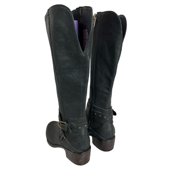 Ugg Australia Women Black Leather Riding Style Fashion Boots Size 5 F29013G - Picture 5 of 12